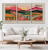 18304-MGV-CV-36X24-Sunset Mountain Landscape Wall Art – Panoramic Abstract Nature Canvas Print, Vibrant Wall Decor for Living Room, Bedroom, Office,