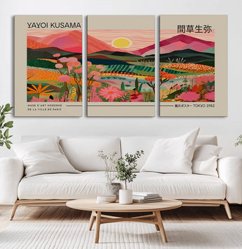 18304-MGV-CV-36X24-Sunset Mountain Landscape Wall Art – Panoramic Abstract Nature Canvas Print, Vibrant Wall Decor for Living Room, Bedroom, Office,