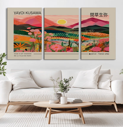 18304-MGV-CV-36X24-Sunset Mountain Landscape Wall Art – Panoramic Abstract Nature Canvas Print, Vibrant Wall Decor for Living Room, Bedroom, Office,