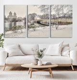 60292-MGV-CV-36X24-Central Park Winter Wall Art – Snowy Bow Bridge Canvas Print, Scenic New York City Landscape Photography for Living Room, Bedroom