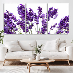 76859-MGV-CV-36X24-Lavender Flower Wall Art – Botanical Canvas Print Featuring Purple Floral Bouquet, Nature Inspired Artwork for Living Room,