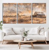 FARM2-MGV-CV-36X24-Rustic Farmhouse Wall Art Canvas Print, Framed Old Barn Art Picture Print, Southwestern Farmhouse Perfect Rustic Decor Artwork