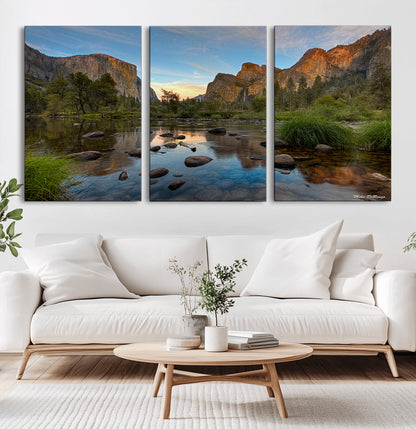 55893831-MGV-CV-36X24-Yosemite Valley Wall Art Canvas Print, Framed El Capitan Art Picture Print, Sierra Landspace Perfect Rustic Nature Decor Artwork