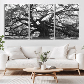 81655611-MGV-CV-36X24-Ancient Oak Wall Art Canvas Print, Framed Twisted Branches Art Picture Print, Gnarled Tree Perfect Moody Nature Decor Artwork