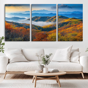 86772247-MGV-CV-36X24-Autumn Mountains Wall Art Canvas Print, Framed Fall Foliage Art Picture Print, Vibrant Hills Perfect Vibrant Nature Decor Artwork