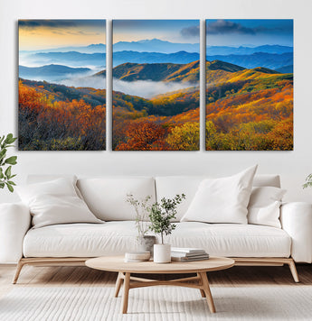 86772247-MGV-CV-36X24-Autumn Mountains Wall Art Canvas Print, Framed Fall Foliage Art Picture Print, Vibrant Hills Perfect Vibrant Nature Decor Artwork