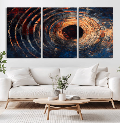 10017879-MGV-CV-36X24-Wood Tree Ring Wall Art Canvas Print, Framed Natural Wood Art Picture Print, Rustic Tree Slice Perfect Rustic Decor Artwork