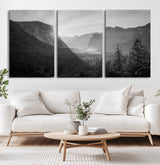 39278955-MGV-CV-60X30-3P-Yosemite Valley Wall Art Canvas Print, Framed El Capitan Art Picture Print, Misty Mountain Perfect Modern Rustic Decor Artwork