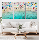 76172085-MGV-CV-36X24-Tropical Shoreline Wall Art Canvas Print, Framed Beach Relaxing Art Picture Print, Aerial Summer Perfect Coastal Vibrant Decor