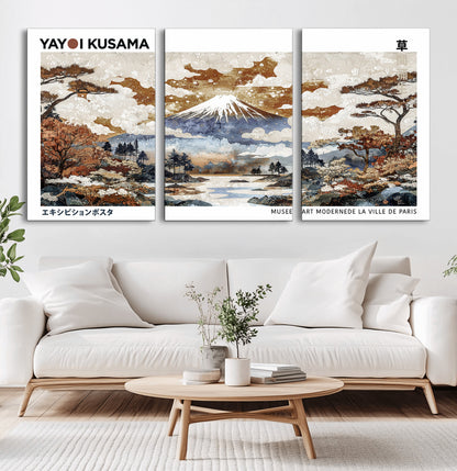 80111817-MGV-CV-36X24-Japanese Landscape Wall Art – Mount Fuji Autumn Canvas Print, Asian Inspired Nature Decor for Living Room, Bedroom, Office or