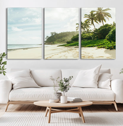 42984524-MGV-CV-36X24-Relaxing Beach Wall Art Canvas Print, Framed Ocean View Art Picture Print, Coastal Serenity Perfect Tropical Coastal Decor Artwork