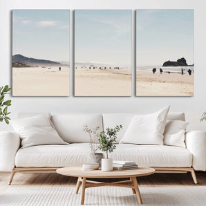28307820-MGV-CV-36X24-Minimalist Beach Wall Art Canvas Print, Framed Coastal Serenity Art Picture Print, Soft Sand Perfect Modern Coastal Decor Artwork