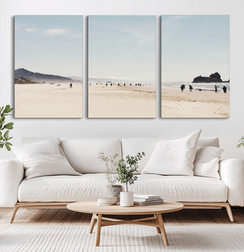 28307820-MGV-CV-36X24-Minimalist Beach Wall Art Canvas Print, Framed Coastal Serenity Art Picture Print, Soft Sand Perfect Modern Coastal Decor Artwork