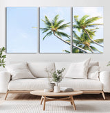 54719115-MGV-CV-36X24-Palm Trees Wall Art Canvas Print, Framed Tropical Aesthetic Art Picture Print, Coastal Serenity Perfect Tropical Minimalist Decor