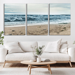 81812590-MGV-CV-36X24-Ocean Wall Art Wall Art Canvas Print, Framed Coastal Canvas Art Picture Print, Moody Seascape Perfect Coastal Minimalist Decor