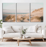 28064037-MGV-CV-36X24-Minimalist Seascape Wall Art Canvas Print, Framed Neutral Beach Print Art Picture Print, Sand Dune Photography Perfect