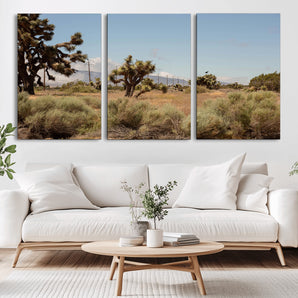 16114018-MGV-CV-36X24-Joshua Tree Wall Art Canvas Print, Framed Desert Landscape Art Picture Print, Mountain Horizon Perfect Southwestern Boho Decor