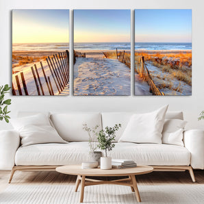 73351887-MGV-CV-36X24-Ocean Sunset Wall Art Wall Art Canvas Print, Framed Nautical Photography Art Picture Print, Summer Beach House Decor Perfect