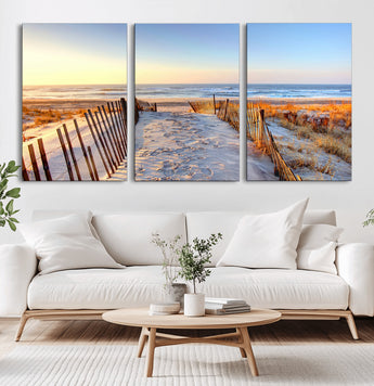 73351887-MGV-CV-36X24-Ocean Sunset Wall Art Wall Art Canvas Print, Framed Nautical Photography Art Picture Print, Summer Beach House Decor Perfect