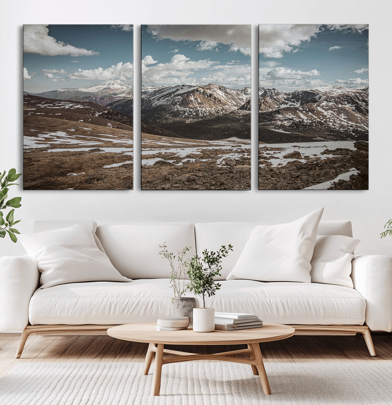 44565953-MGV-CV-36X24-Mountain Landscape Wall Art Canvas Print, Framed Snowy Peaks Art Picture Print, Rugged Highlands Perfect Rustic Adventure Decor