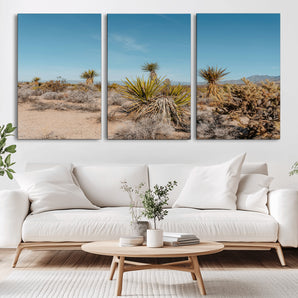 35156165-MGV-CV-36X24-Joshua Tree Wall Art Canvas Print, Framed Desert Landscape Art Picture Print, Warm Earth Tones Perfect Southwestern Minimalist
