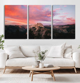 32786115-MGV-CV-36X24-Half Dome Wall Art Canvas Print, Framed Yosemite National Park Art Picture Print, Dramatic Sunset Perfect Adventurous Wilderness