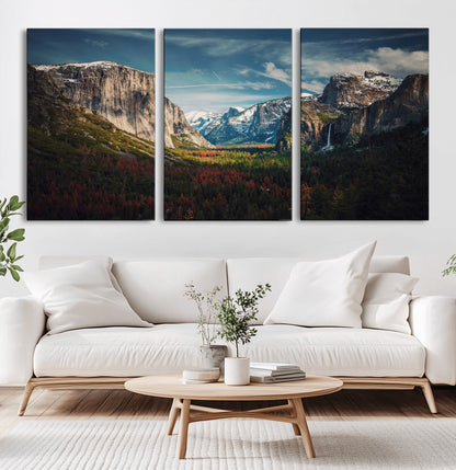 15244033-MGV-CV-36X24-Yosemite National Wall Art Canvas Print, Framed Mountain Landscape Art Picture Print, El Capitan Perfect Rustic Farmhouse Decor