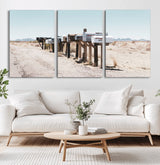 54616109-MGV-CV-36X24-Desert Mailboxes Wall Art – Rustic Rural Roadside Photography Canvas Print, American Southwest Landscape Home Decor for Living