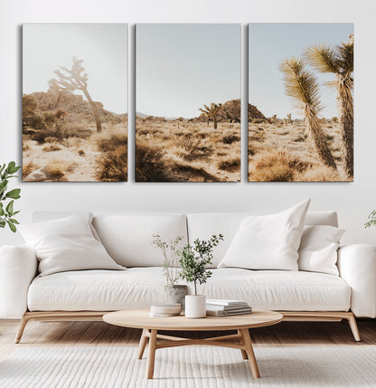 62783269-MGV-CV-36X24-Joshua Tree Wall Art – Desert Landscape Photography Canvas Print, Southwest Nature Artwork Rustic Home Decor for Living Room,