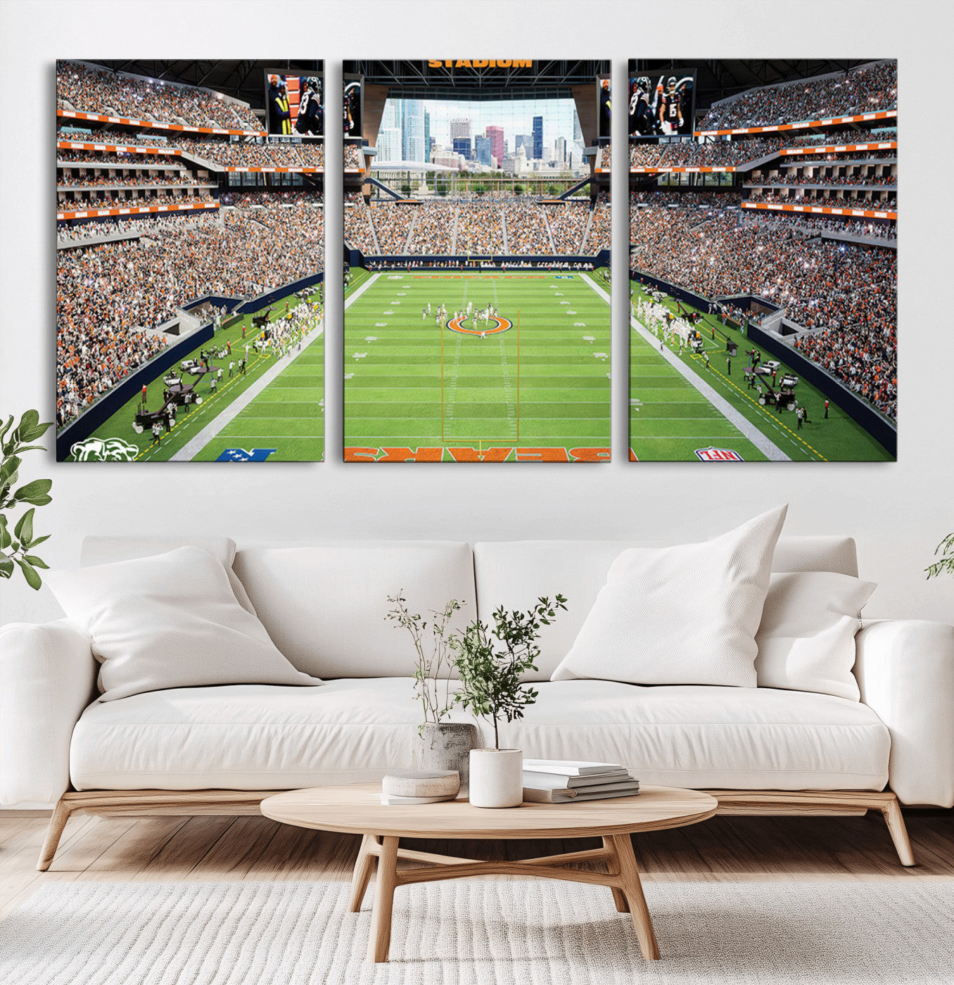 76935553-MGV-CV-36X24-Football Stadium Wall Art – Panoramic Game Day Canvas Print, Sports Decor for Man Cave, Office, Bar, or Living Room