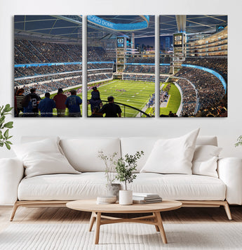 41816511-MGV-CV-36X24-Chicago Dome Stadium Wall Art – Futuristic Football Arena Canvas Print, Modern Sports Fan Decor for Man Cave, Office, Bar, or