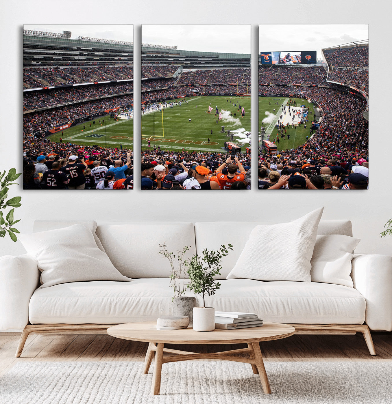 18347149-MGV-CV-36X24-Soldier Field Wall Art – Chicago Bears Football Stadium Canvas Print, Game Day Sports Decor for Man Cave, Bar, Office, or Living