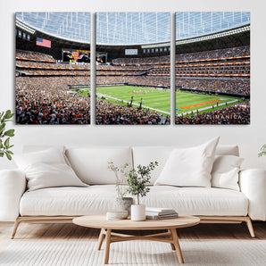 32530647-MGV-CV-36X24-Chicago Bears Stadium Wall Art – Futuristic Dome Arena Canvas Print, Modern Football Concept Design Decor for Man Cave, Bar, or