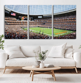 32530647-MGV-CV-36X24-Chicago Bears Stadium Wall Art – Futuristic Dome Arena Canvas Print, Modern Football Concept Design Decor for Man Cave, Bar, or