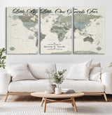 10693204-MGV-CV-36X24-Little By Little One Travels Far Tolkien Quote Blue Green World Map Adventure Wall Art Canvas Print Rustic Wanderlust Travel Decor