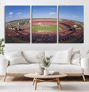 29492070-MGV-CV-60X30-3P-William Brice Stadium Canvas Wall Art – Football Game, Stadium Crowd, Fans, Energy, Team Spirit, Daytime Outdoor Event Print for