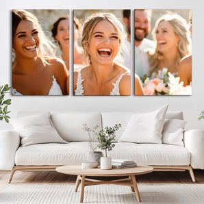 CSTM912-MGV-CV-36X24-Framed Wedding Canvas Print - Custom Wall Art Keepsake for Couples, Elegant Home Decoration Gift, Create Your Own Photo Canvas
