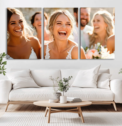 CSTM912-MGV-CV-36X24-Framed Wedding Canvas Print - Custom Wall Art Keepsake for Couples, Elegant Home Decoration Gift, Create Your Own Photo Canvas