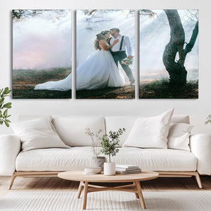 CSTM913-MGV-CV-36X24-Framed Wedding Canvas Print - Custom Wall Art Keepsake for Couples, Elegant Home Decoration Gift, Create Your Own Photo Canvas