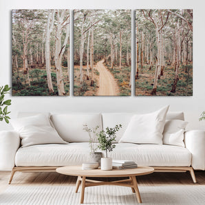24760563-MGV-CV-36X24-Forest Wall Art – Tranquil Woodland Path Canvas Print, Scenic Nature Photography Decor for Bedroom, Living Room, Office, Cabin or