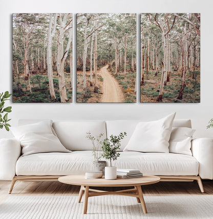 24760563-MGV-CV-36X24-Forest Wall Art – Tranquil Woodland Path Canvas Print, Scenic Nature Photography Decor for Bedroom, Living Room, Office, Cabin or