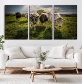 67277447-MGV-CV-36X24-Farmhouse Wall Art – Herd of Cows Canvas Print, Rustic Country Pasture Photography Decor for Bedroom, Living Room, Office, Ranch,