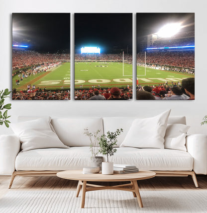 16230786-MGV-CV-36X24-Sanford Stadium Wall Art – Georgia Bulldogs Football Night Game Canvas Print, College Sports Decor for Man Cave, Bar, Office, or