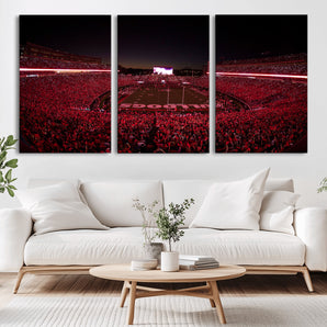 38331045-MGV-CV-36X24-Sanford Stadium Wall Art – Georgia Bulldogs Football Red Night Game Canvas Print, Electric College Sports Decor for Man Cave or