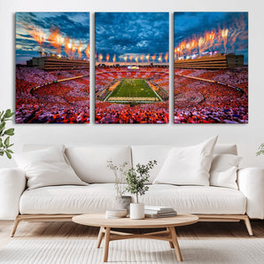 94266219-MGV-CV-36X24-Neyland Stadium Wall Art – Tennessee Volunteers Checkerboard Game Day Canvas Print, College Football Fireworks Decor for Man Cave