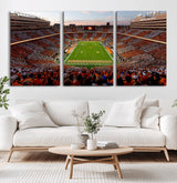 37160229-MGV-CV-36X24-Tennessee Volunteers Wall Art – Neyland Stadium Sunset Checkerboard Game Canvas Print, Vols Football Panorama Sports Decor