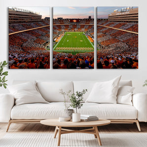 37160229-MGV-CV-36X24-Neyland Stadium Wall Art – Panoramic Tennessee Volunteers Sunset Canvas Print, Checkerboard Crowd Football Game Day Decor for