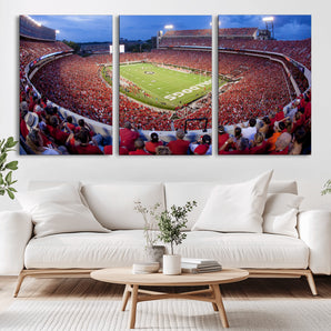 10244378-MGV-CV-36X24-Sanford Stadium Wall Art – Panoramic Georgia Bulldogs Day Game Football Canvas Print, Game Day Crowd Sports Decor for Office, Man