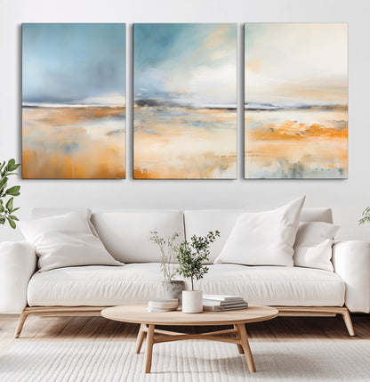 12135-MGV-CV-36X24-Soft Horizon Wall Art Canvas Print, Framed Golden Field Art Picture Print, Dreamy Horizon Perfect Minimalist Earthy Decor Artwork