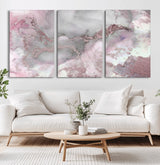 16416-MGV-CV-36X24-Blush Marble Wall Art Canvas Print, Framed Rose Gold Art Picture Print, Pink Cloudy Perfect Modern Glam Decor Artwork
